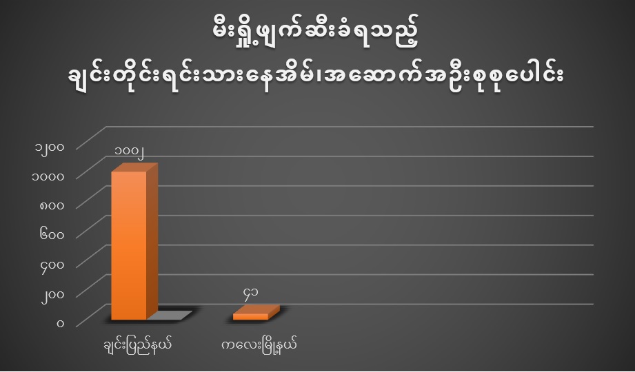 မီးရှို့ဖျက်ဆီးခံရသည့် ချင်းတိုင်းရင်းသားနေအိမ်၊အဆောက်အဦးစုစုပေါင်း